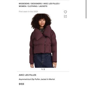 NWT Avec Les Filles Merlot Puffer Jacket